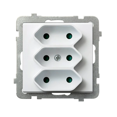 SONATA Triple EURO socket with white shutters