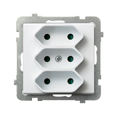 SONATA Triple EURO socket with white shutters