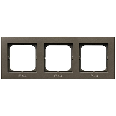 SONATA Triple frame for IP44 switches, chocolate metal