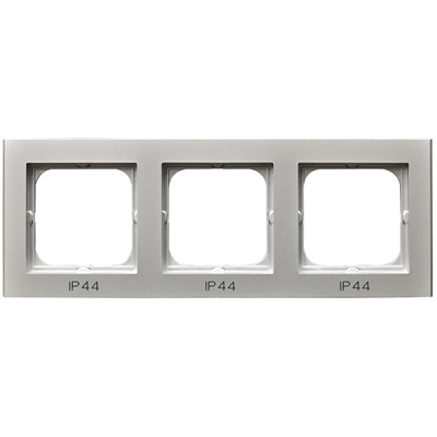 SONATA Triple frame for IP44 switches, matt silver