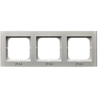 SONATA Triple frame for IP44 switches, matt silver