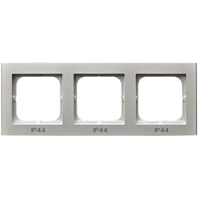 SONATA Triple frame for IP44 switches, matt silver