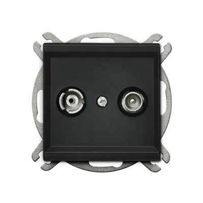 SONATA TV socket, pass-through black metallic