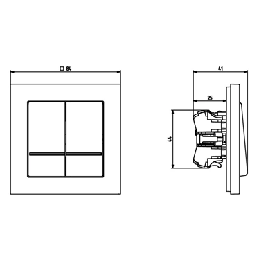 SONATA Two-group connector, candlestick ecru, without a frame