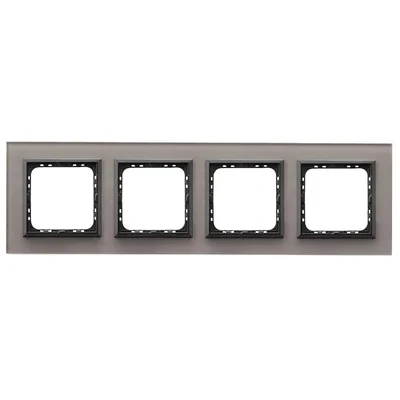 SONATA Vierfachrahmen aus grauem Glas