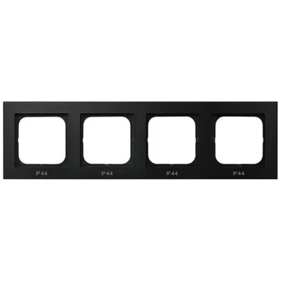 SONATA Vierfachrahmen für IP44-Schalter, schwarzmetallic