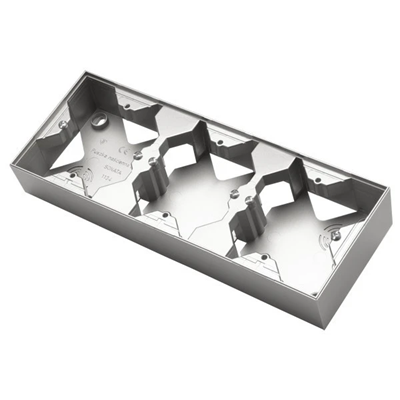 SONATA Wall-mounted triple junction box silver mat