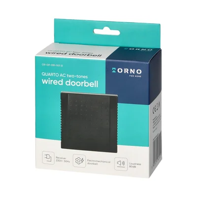 Sonnette électromécanique filaire QUARTO AC, deux tons, 230 V, noire