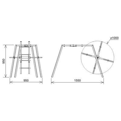 Soporte con desenrollador horizontal