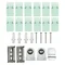Soporte hermético para tubos LED de 2x150cm, placa completa.