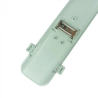 Soporte hermético para tubos LED de 2x60cm con placa completa.