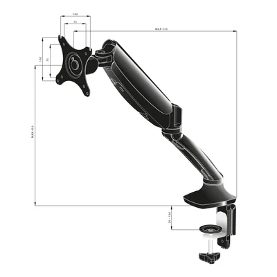 Soporte para monitor con resorte de gas IIYAMA DS3001C-B1