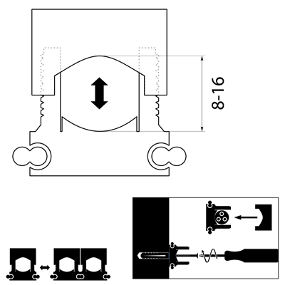 Soporte para montaje de cables - "UM 16"