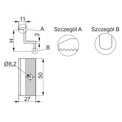 Soporte para panel lateral, galvanizado, 40 mm de altura