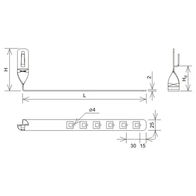 Soporte para tejas, giratorio, ajustable, con curvatura L=42cm H=13 5cm, galvanizado en caliente