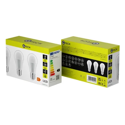 Sorgente luminosa a LED G-TECH, 3 pezzi, A-G, A60, 3000K, E27, 12,0W, AC220-240V, 200°, 1160lm, 104mA
