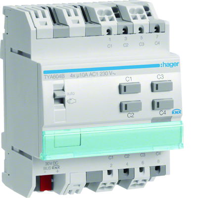 Sortie binaire KNX quadruple 10A 4 modules