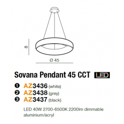 SOVANA 45 Lampa wisząca czarna