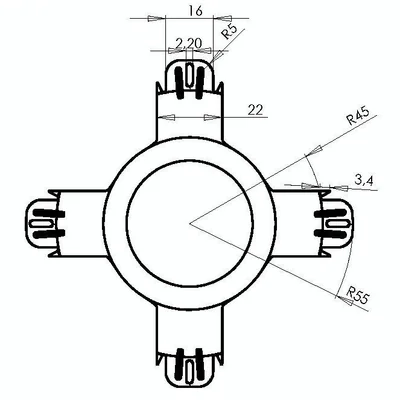 Spacer, protective cap for halogen and LED lamps, holes 60-85mm / D60