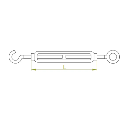 Spannschloss-Haken-Ösen-Länge 123 mm