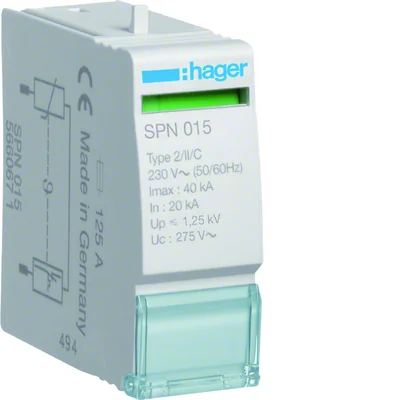 SPD Module remplaçable T2 Réseau 1P TN/TT Imax 40kA Up≤1.25kV