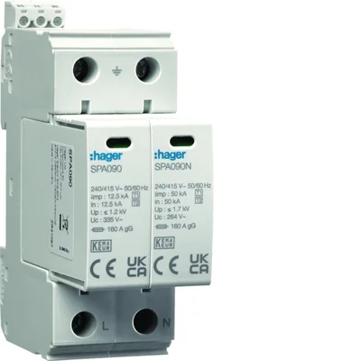 SPD Ogranicznik przepięć warystorowy T1+T2 MOV 2P TN-S/TT 25kA 50kA 1,2kV