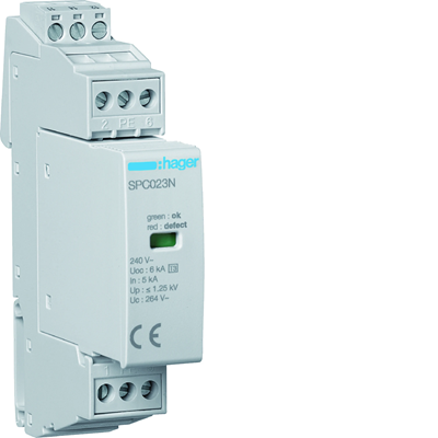 SPD Ogranicznik przepięć warystorowy T3 2P TN-S 3kA 1,25kV