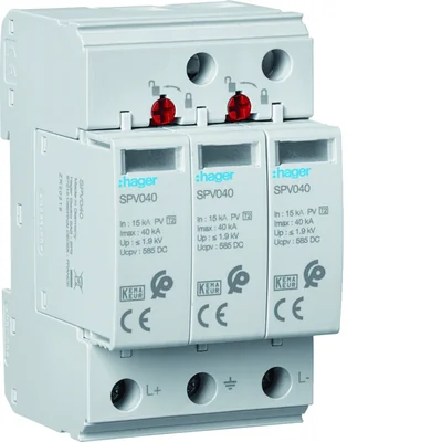 SPD-Varistor-Überspannungsableiter für Photovoltaik T2 MOV 3P PV 15kA 3,7kV 1kVDC