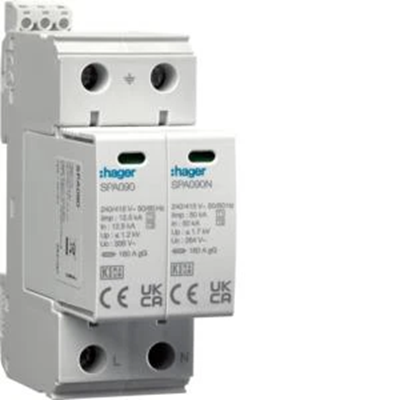 SPD-Varistor-Überspannungsableiter T1+T2 MOV 2P TN-S/TT 25kA 50kA 1,2kV