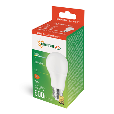 SPECTRUM GLS Lampadina LED 7W 230V E27 WW