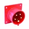 Spina da incasso diritta 400V 32A 5P rossa