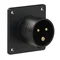 Spina diritta da pannello 16A 2P+Z 230V 50/60Hz 6h IP44 (flangia: 70X70, interasse viti: 56X56), serie MIDNIGHT