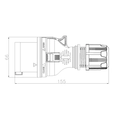 Spina dritta portatile WPP 16/4, 16A/400V, 3P+Z, tipo B