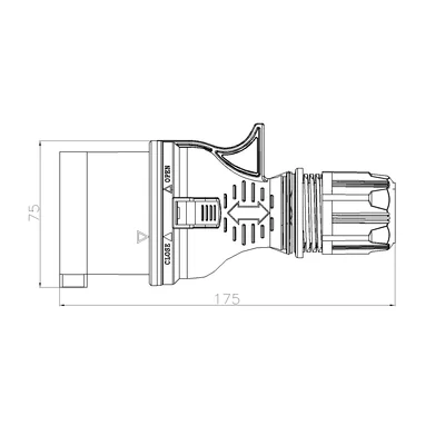Spina dritta portatile WPP 32/5, 32A/400V, 3P+N+Z, tipo B
