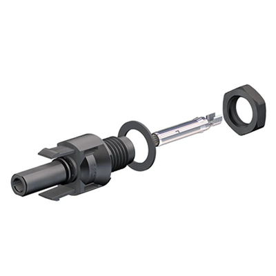 Spina MC4, connettore fotovoltaico per montaggio sul fondo dell'inverter, maschio, sezione 4/6 mm2, PV-ADBP4 4/6 (+) nero