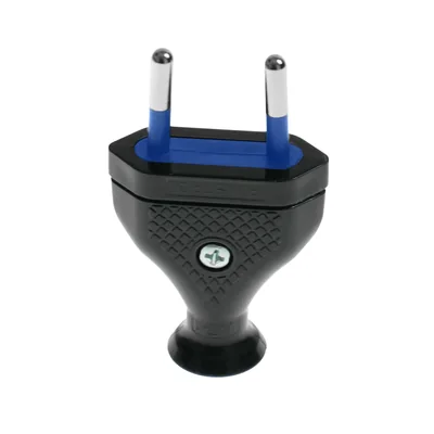 Spina piatta estraibile 2,5A/250V isolamento classe II. NERO