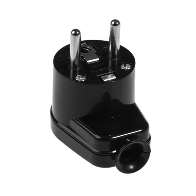Spina staccabile angolare 2p+Z 16A 250V WT-16 nera