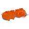 Splitter doppio 2x2P+Z 16A 250V IP 44 arancio