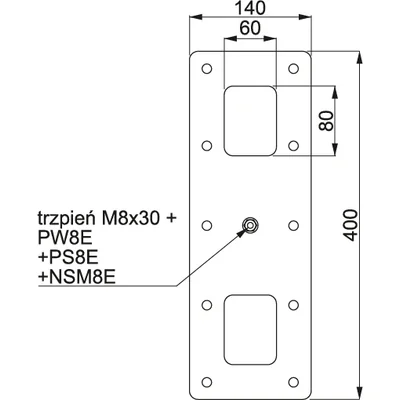 SPM1 Steel mounting plate for flat roof, sheet thickness - 2 mm