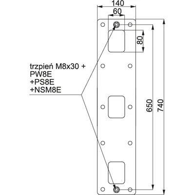 SPM2 Stalowa płyta mocująca na dach płaski gr. blachy - 2 mm