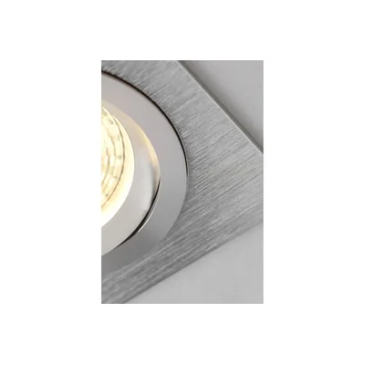 Spot plafonnier Morena, IP20, carré, inox