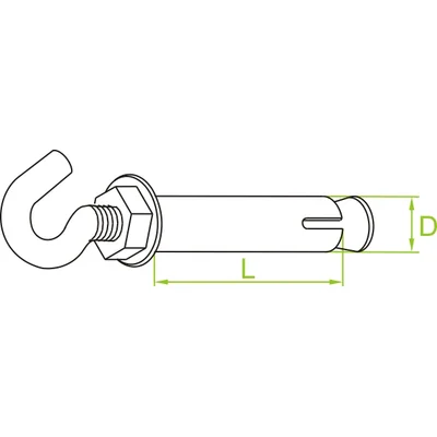 Spreizhakenbolzen, offene Länge 100 mm, Durchmesser 12 mm