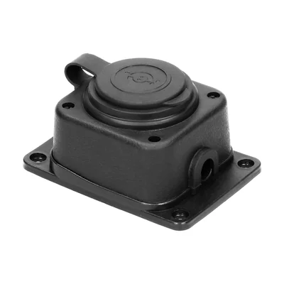 Spritzwassergeschützter und stoßfester Verteiler, IP44, 1x2P+Z (Schuko), 16 A, 230 V AC, Gummi, flammhemmend
