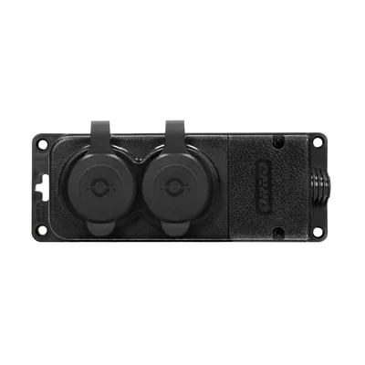 Spritzwassergeschützter und stoßfester Verteiler, IP44, 2x2P+Z, 16 A, 230 V AC, Gummi, flammhemmend