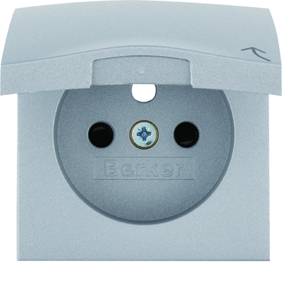 Square Faceplate with contact shutters for earthed socket