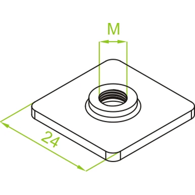 Square nut, NKM8