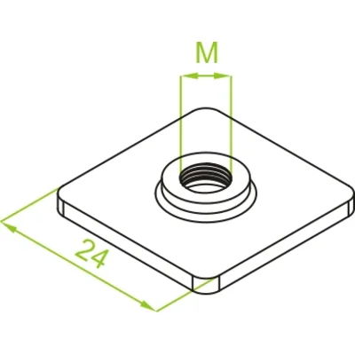 Square nut, NKM8