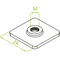 Square nut, NKM8