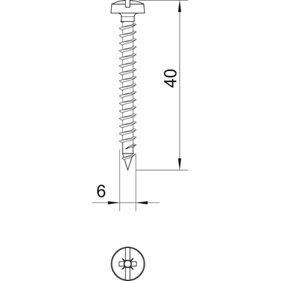 Šroub M6x40 GOLDEN SPRINT 4758 6,0x40 (200 ks)