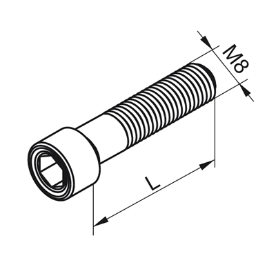 Śruba do łączenia elementów długość 45mm średnica 8mm